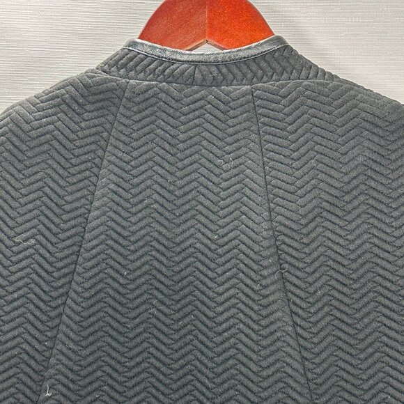 Periphery Jacket Womens Small Black Assymetrical Zip Textured Faux Leather Trim - Picture 9 of 10